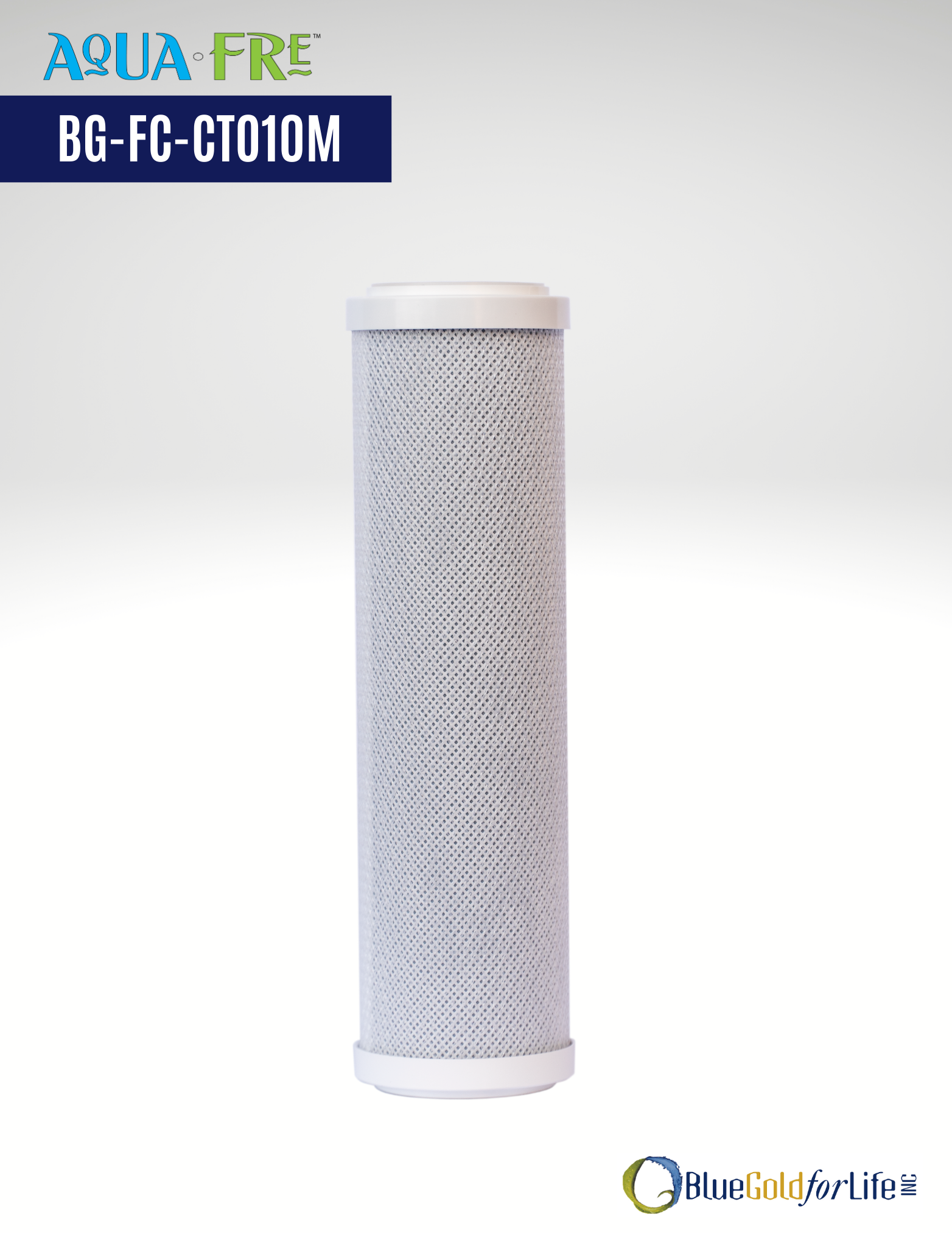 10 Micron Activated Carbon Block Coconut Shell Water Filter Cartridge - 10"x2.5" (BG-FC-CTO10AM)