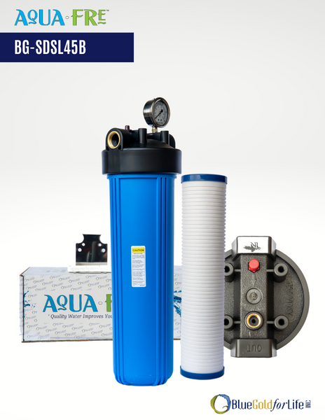 4.5x20 Tankless Water Heater Filter System with Scale Inhibitor – Blue  Gold For Life Inc