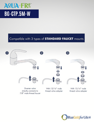 AquaFre Countertop Drinking Water Filtration System with easy installation (BG-CTP.5M-W)