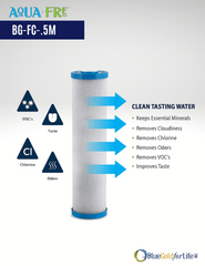 Coconut Shell CTO, Cyst Carbon Block Water Filter Cartridge, 0.5 micron 2.5 x 10 (BG-FC-0.5M)