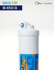 Omnipure K2533-SS Inline Coconut Shell Carbon GAC Filter 5 micron - 10 x 2 1/4 Elbow QC water Filter