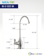 Goose-Neck High Spout Cold Water Kitchen Drinking Faucet - Brushed Nickel