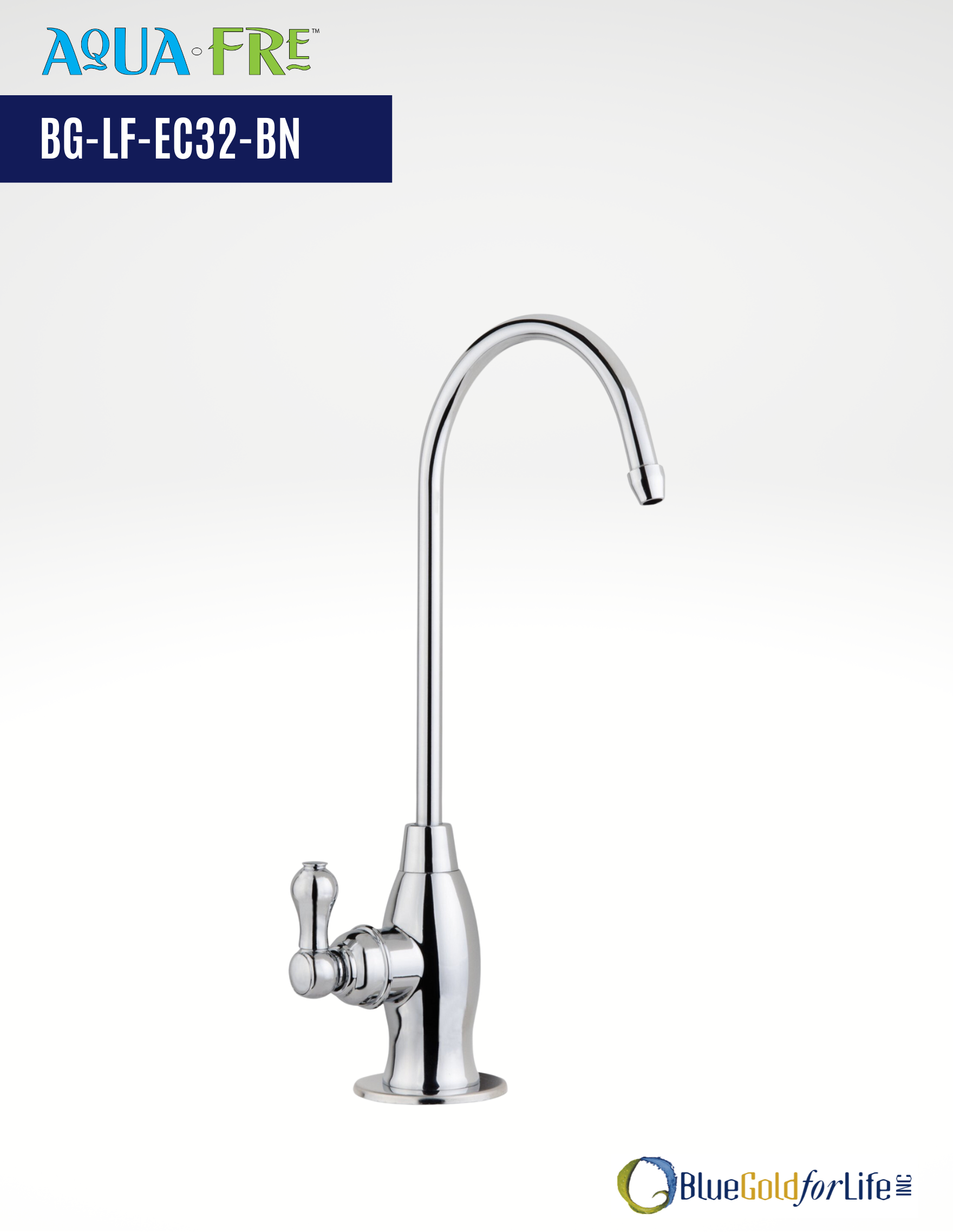 Goose-Neck High Spout Cold Water Kitchen Drinking Faucet - Brushed Nickel