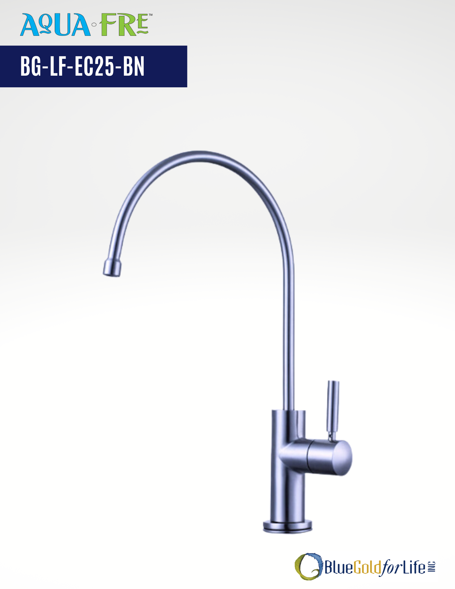 AquaFre Touch-Flo Goose Neck Stainless Steel Cold Deck-mount Water Faucet