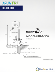 Ready Hot Brushed Nickel Double Handle High-arc Kitchen Faucet With Child Lock