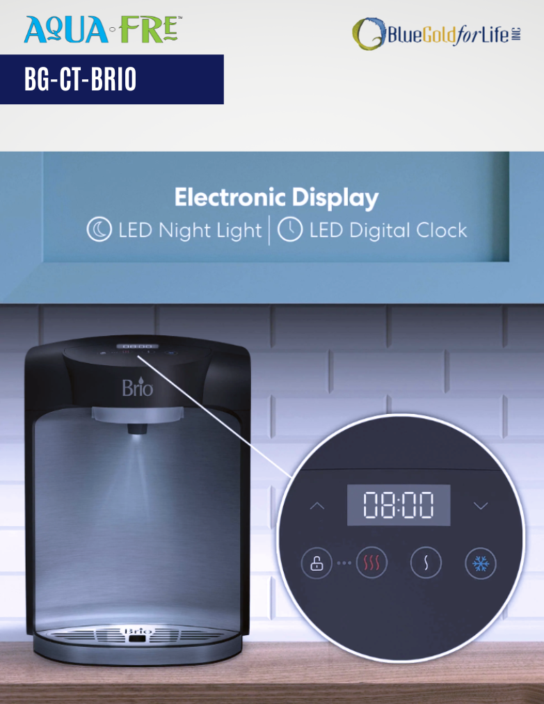 Brio Moderna Countertop Water Cooler, Filter And Dispenser – Blue Gold For  Life Inc