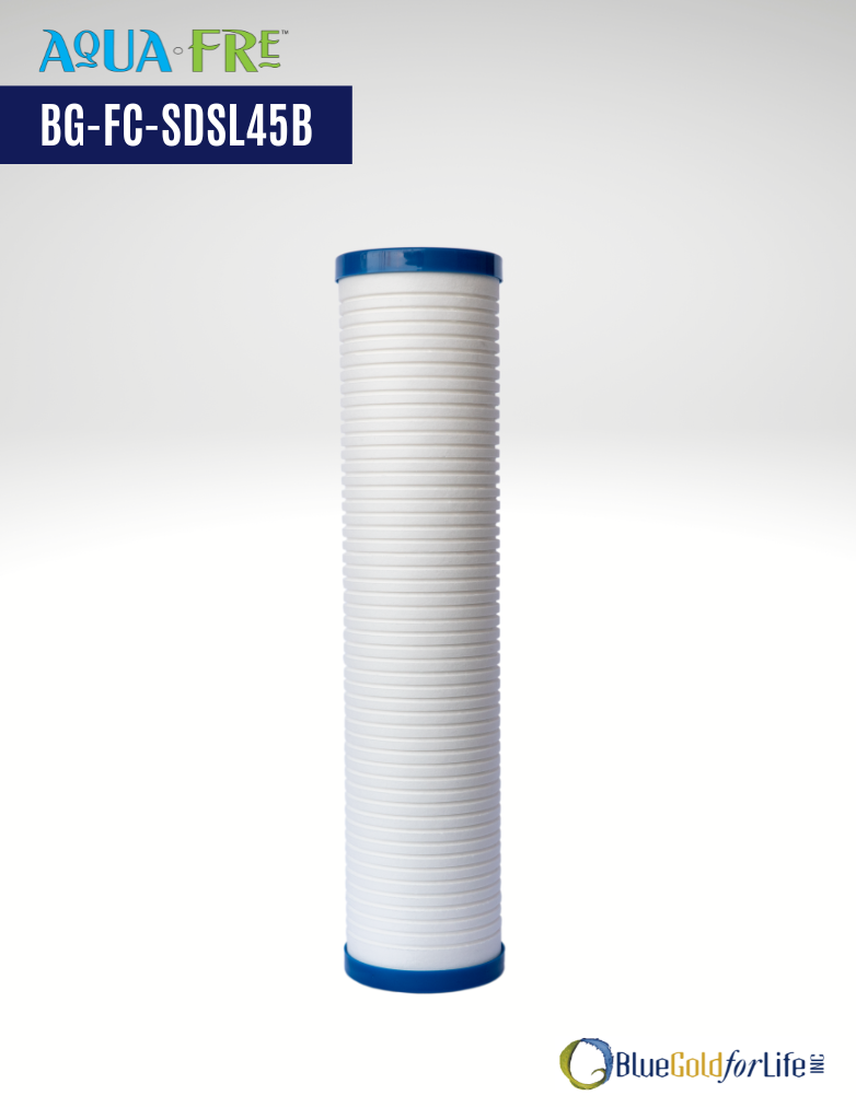 4.5"x20 - Sediment Filter with Scale Inhibitor For Tankless and Conventional Water Heater Filter Systems (BG-FC-SDSL45B)